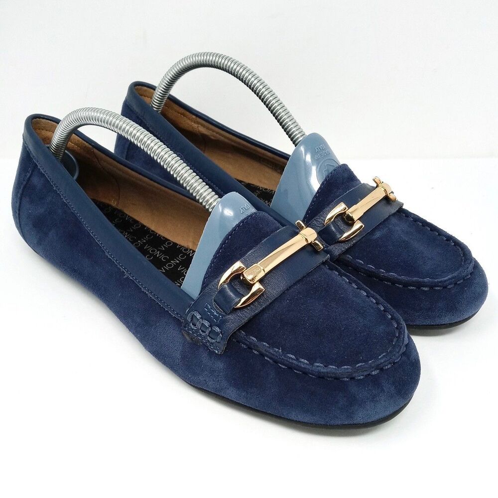 Vionic Kenya Suede Loafers Women's Size 7.5 Horsebit Orthotic Driving Shoes - Picture 2 of 10